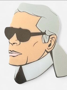 Yazbukey Karl Lagerfeld Laser Cut Portrait Brooch